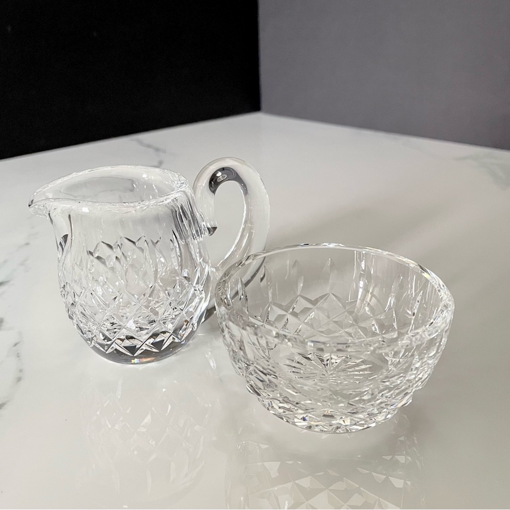 Small Lismore Creamer & Sugar Bowl SET by Waterford Crystal